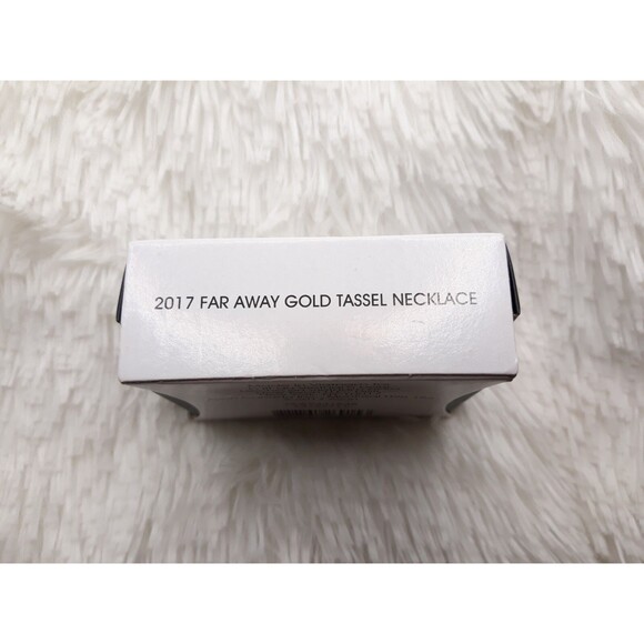 AVON 2017 FAR AWAY GOLD TASSEL NECKLACE (GOLDTONE / BLACK) NEW SEALED!!! - Picture 4 of 6